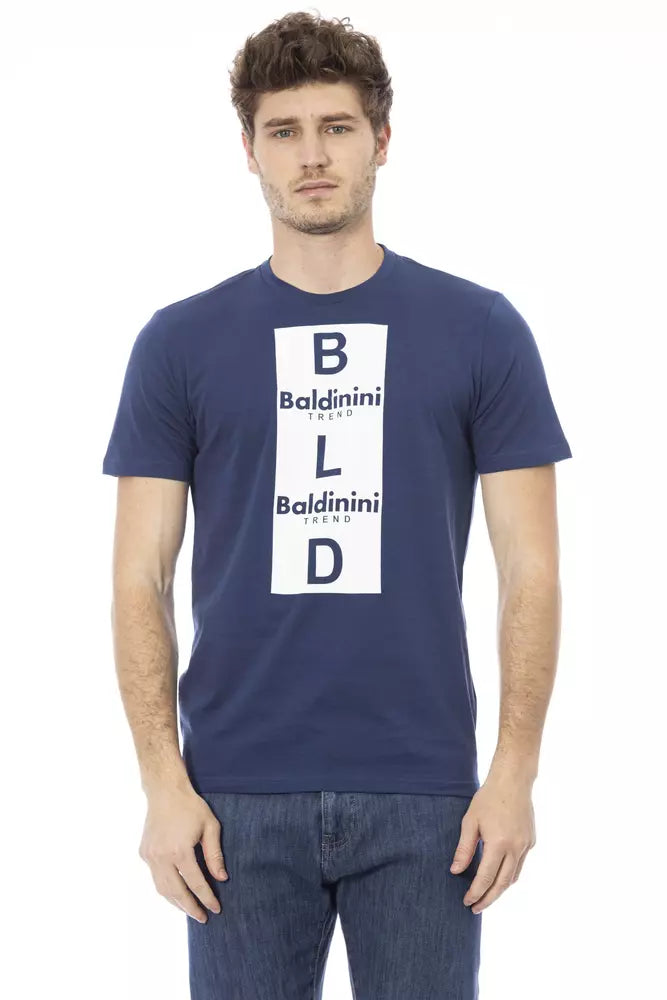 Blue Cotton Men T-Shirt-Baldinini Trend-LabelTerrace.com