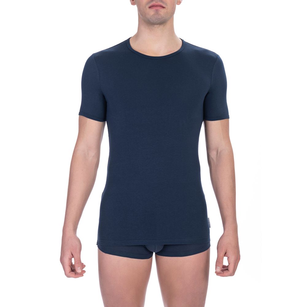 Blue Cotton Men's T-Shirt