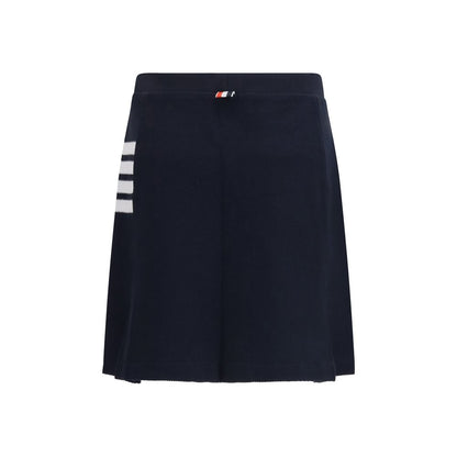 Blue Cotton Mini Skirt