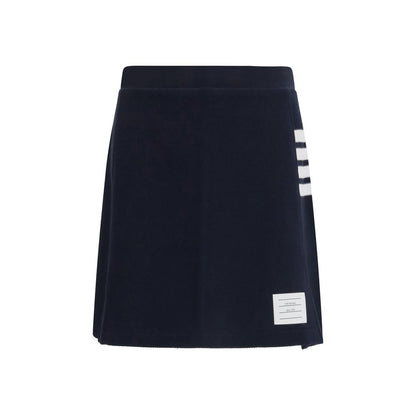Blue Cotton Mini Skirt