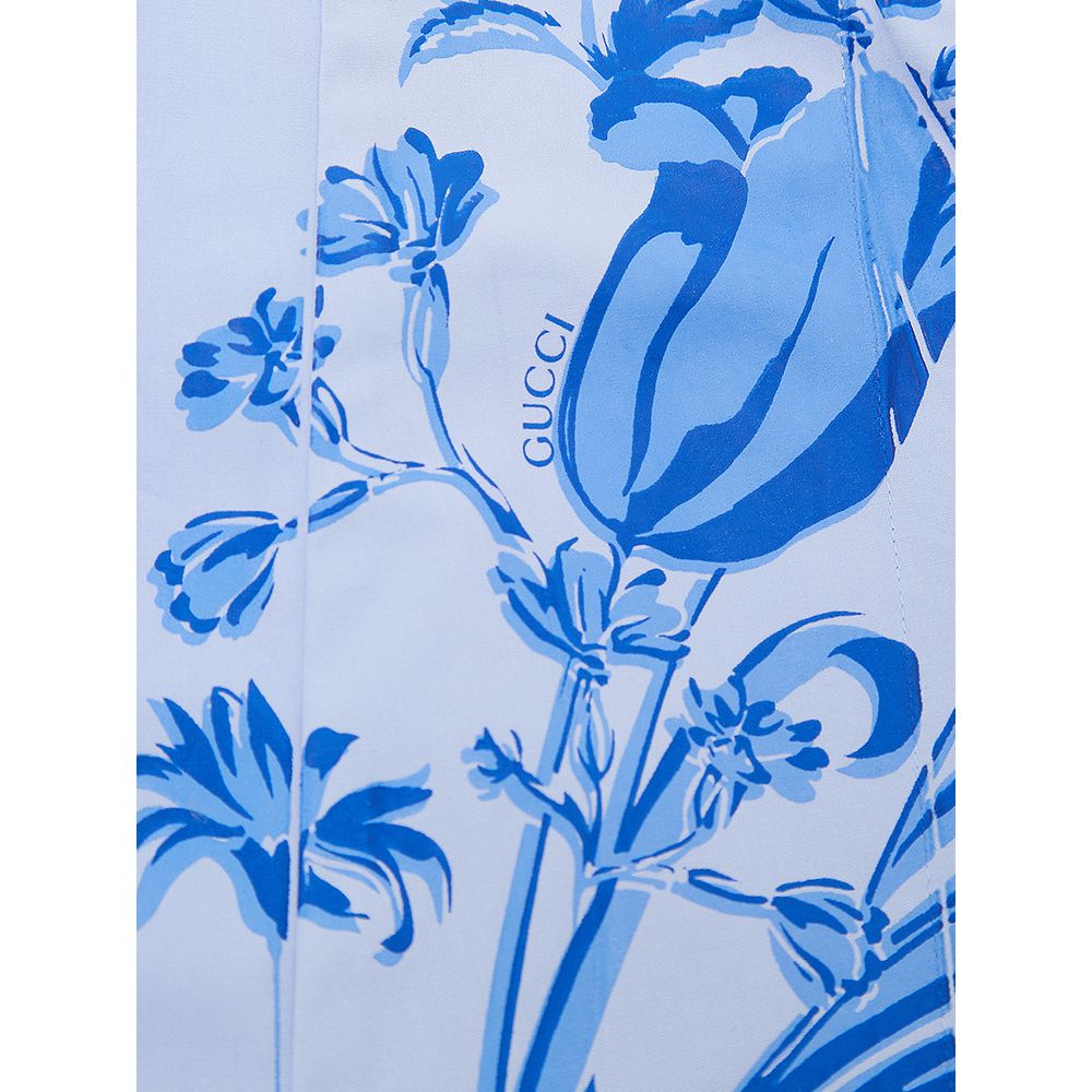 قميص قطني أزرق