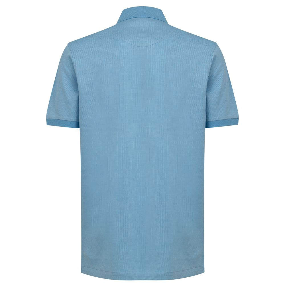 Blue Cotton Polo Shirt-Dunhill-LabelTerrace.com