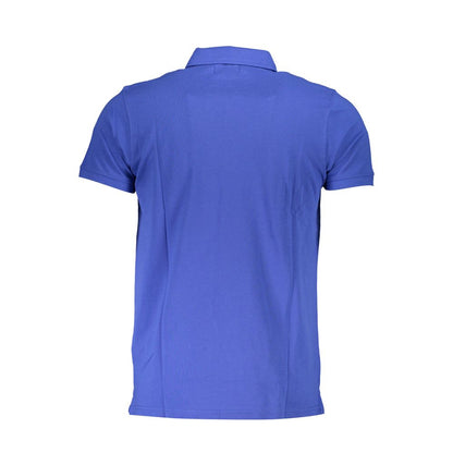 Blue Cotton Polo Shirt-Cavalli Class-LabelTerrace.com