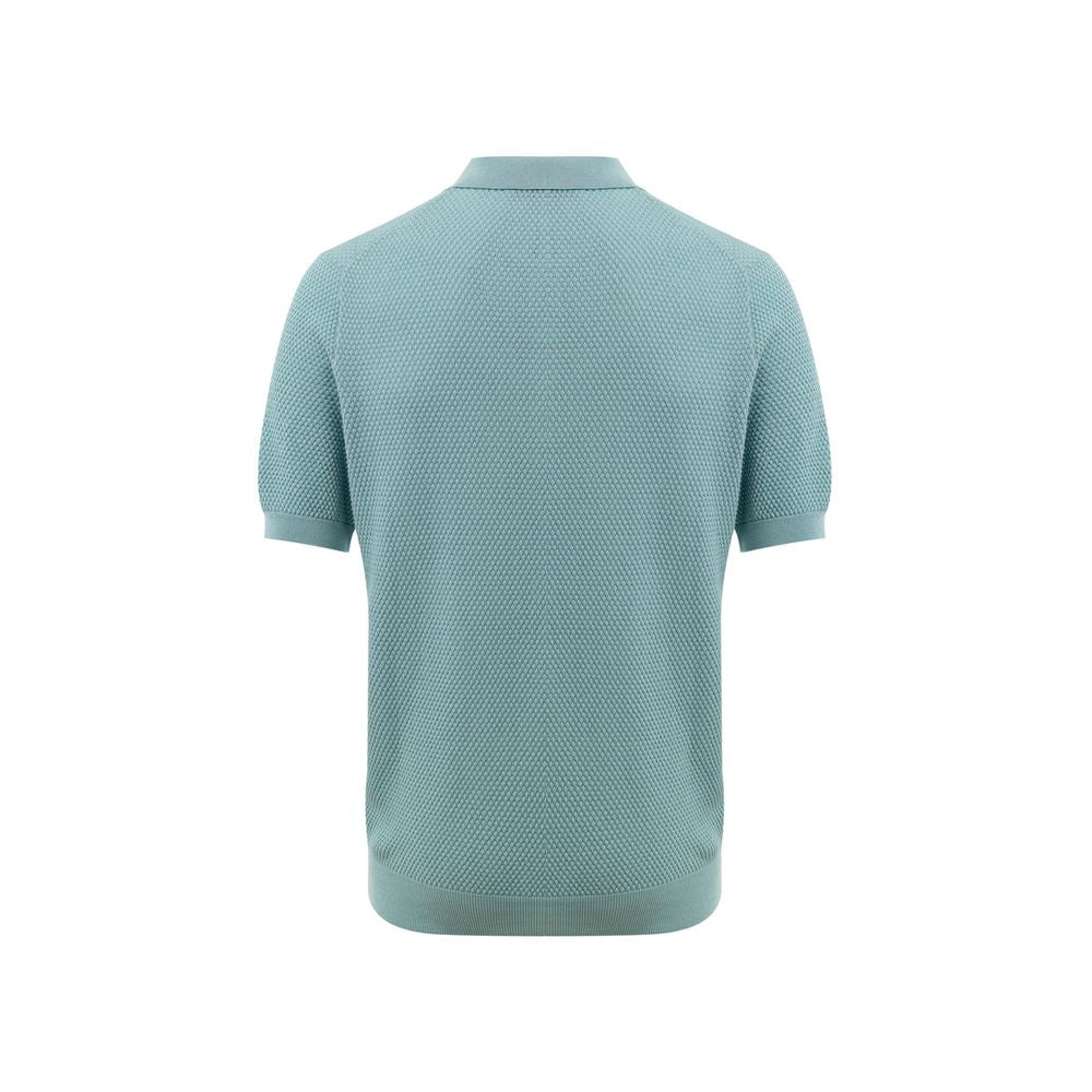 Blue Cotton Polo Shirt-Gran Sasso-LabelTerrace.com