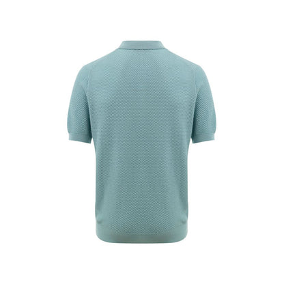 Blue Cotton Polo Shirt-Gran Sasso-LabelTerrace.com