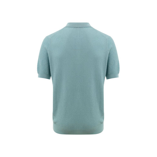 Blue Cotton Polo Shirt-Gran Sasso-LabelTerrace.com