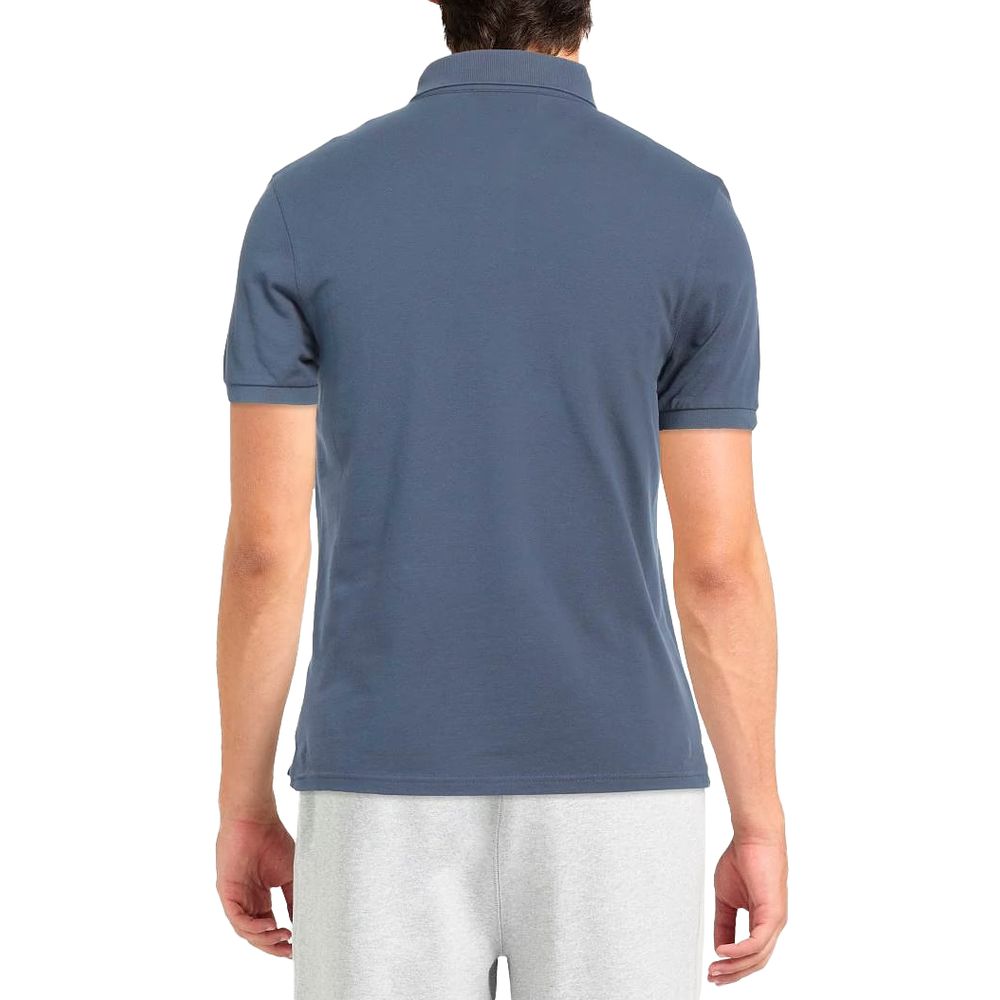 Blue Cotton Polo Shirt-Alpha Studio-LabelTerrace.com