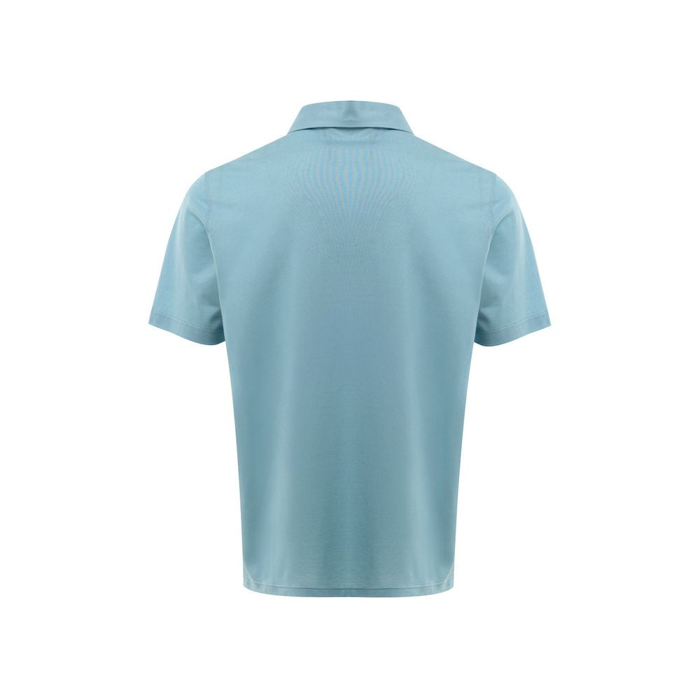Blue Cotton Polo Shirt-Gran Sasso-LabelTerrace.com