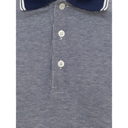 Blue Cotton Polo Shirt-Canali-LabelTerrace.com