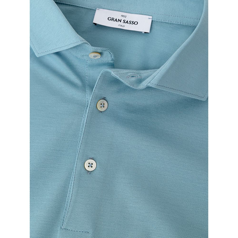 Blue Cotton Polo Shirt-Gran Sasso-LabelTerrace.com