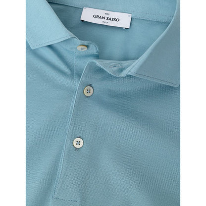 Blue Cotton Polo Shirt-Gran Sasso-LabelTerrace.com