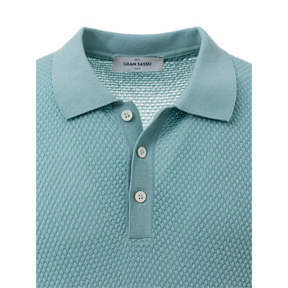 Blue Cotton Polo Shirt-Gran Sasso-LabelTerrace.com