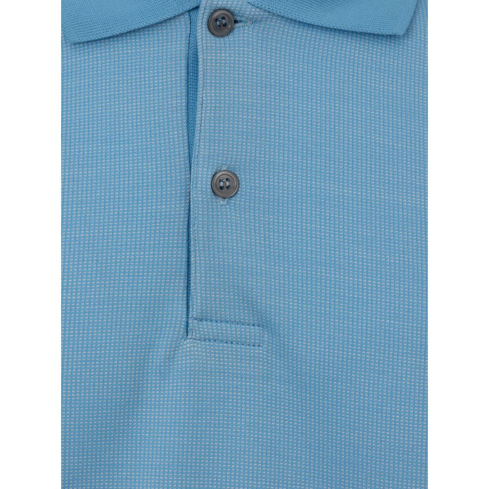 Blue Cotton Polo Shirt-Dunhill-LabelTerrace.com