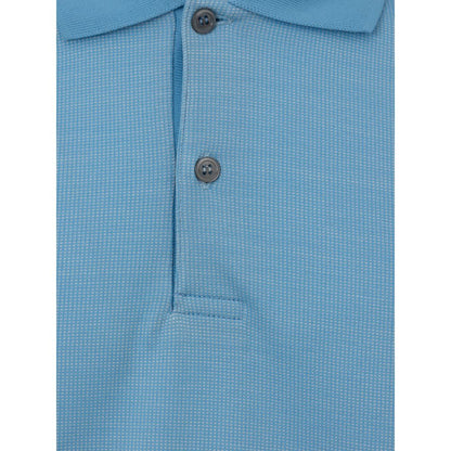 Blue Cotton Polo Shirt-Dunhill-LabelTerrace.com