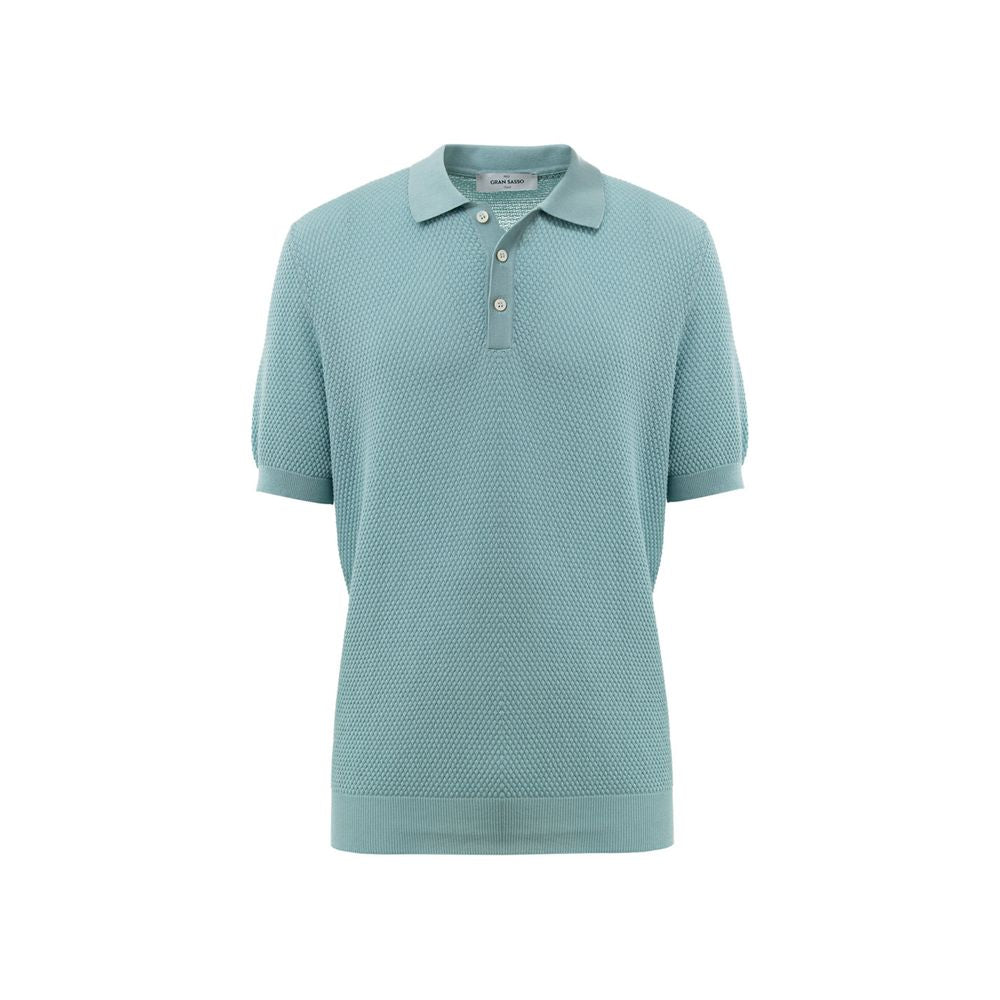 Blue Cotton Polo Shirt-Gran Sasso-LabelTerrace.com