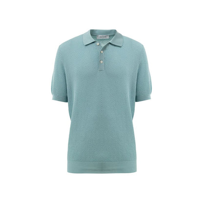 Blue Cotton Polo Shirt-Gran Sasso-LabelTerrace.com