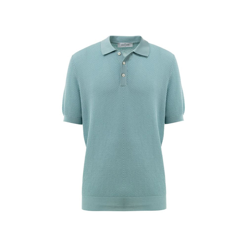 Blue Cotton Polo Shirt-Gran Sasso-LabelTerrace.com