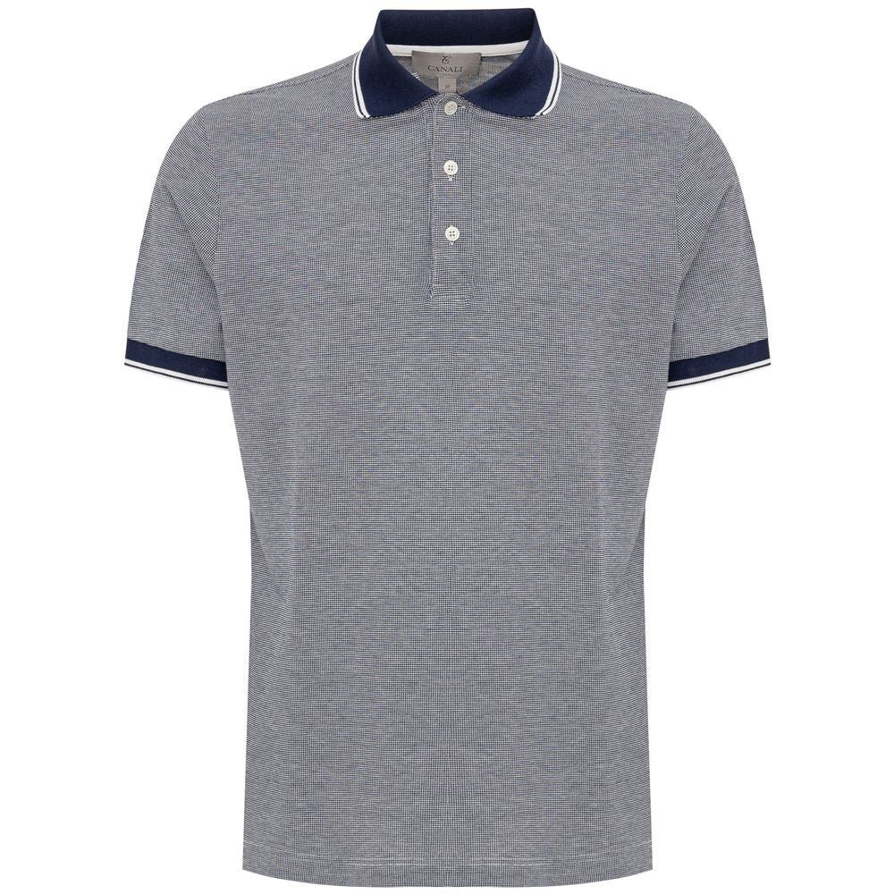 Blue Cotton Polo Shirt-Canali-LabelTerrace.com