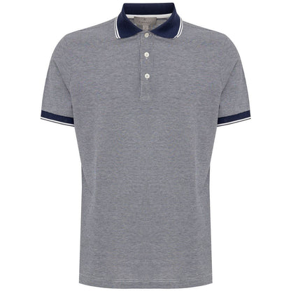 Blue Cotton Polo Shirt-Canali-LabelTerrace.com