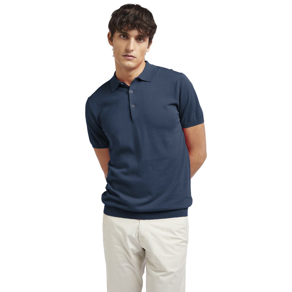 Blue Cotton Polo Shirt-AT.P.CO-LabelTerrace.com