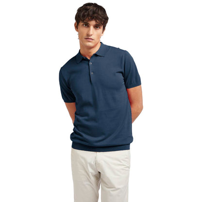Blue Cotton Polo Shirt-AT.P.CO-LabelTerrace.com