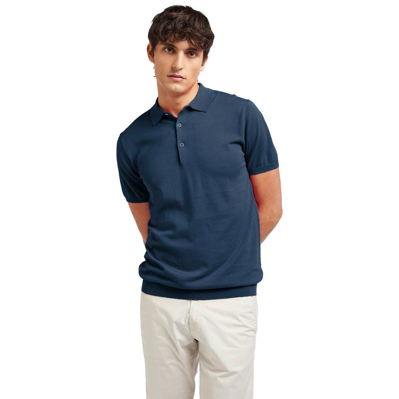 Blue Cotton Polo Shirt-AT.P.CO-LabelTerrace.com