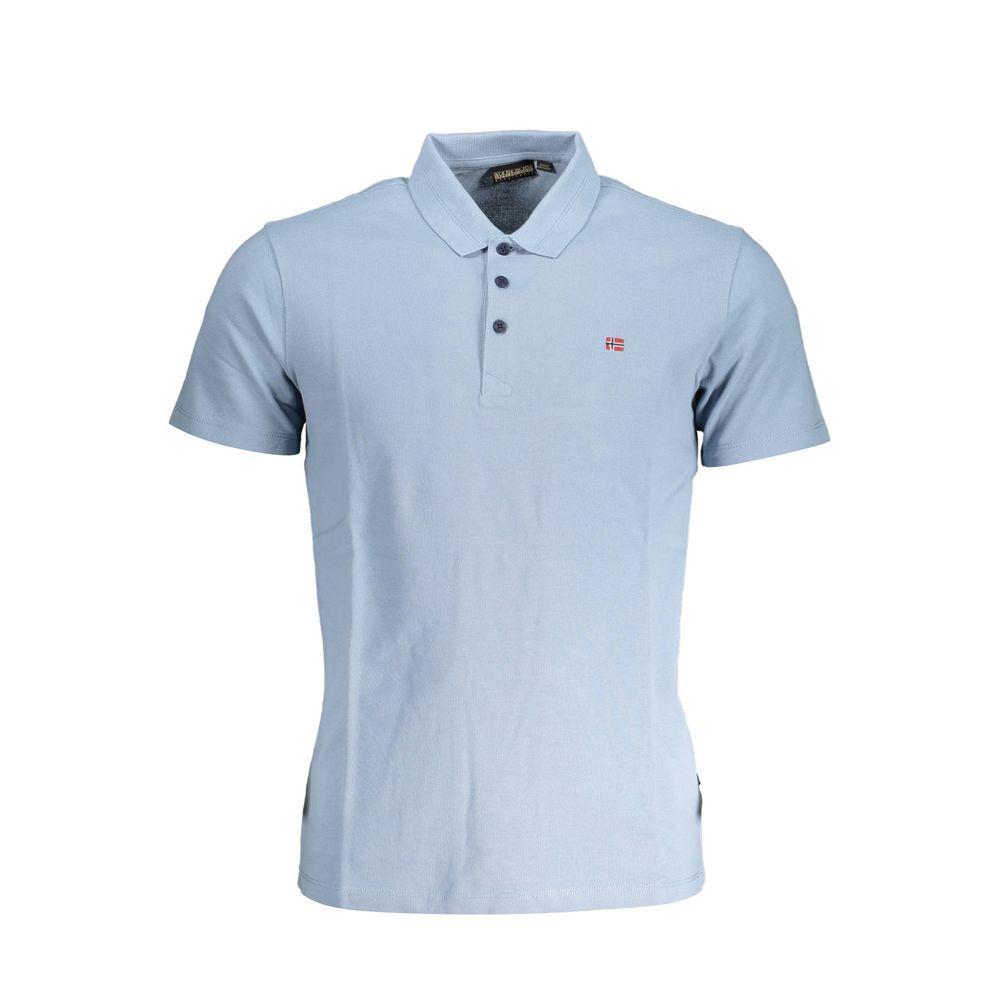 Blue Cotton Polo Shirt-Napapijri-LabelTerrace.com