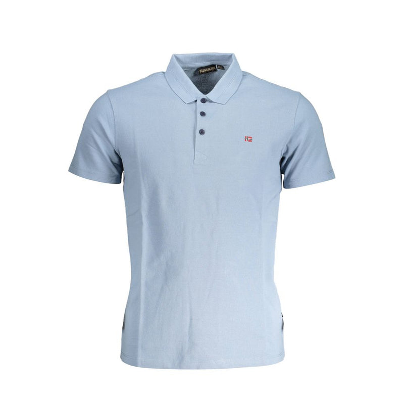 Blue Cotton Polo Shirt-Napapijri-LabelTerrace.com