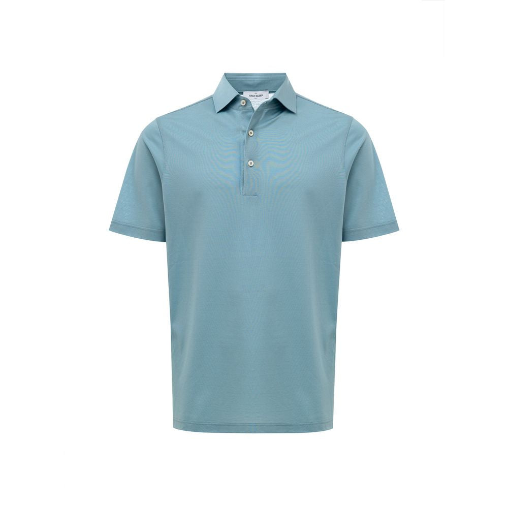Blue Cotton Polo Shirt-Gran Sasso-LabelTerrace.com