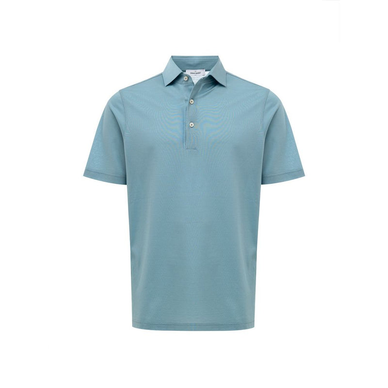 Blue Cotton Polo Shirt-Gran Sasso-LabelTerrace.com