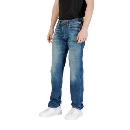 Blue Cotton Relaxed Fit Jeans
