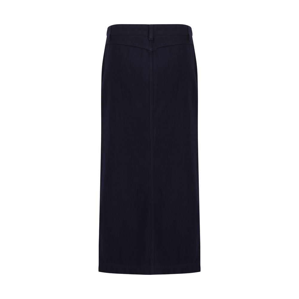 Blue Cotton Skirt-Giorgio Armani-LabelTerrace.com