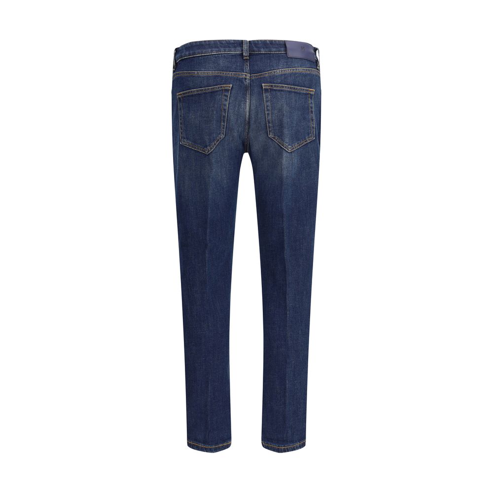 Blue Cotton Slim Fit Jeans