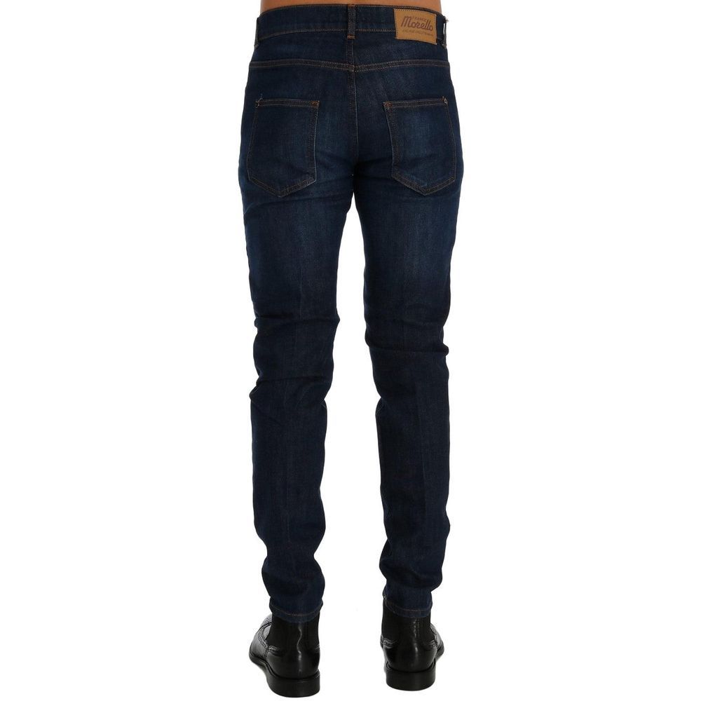Blue Cotton Slim Fit Jeans