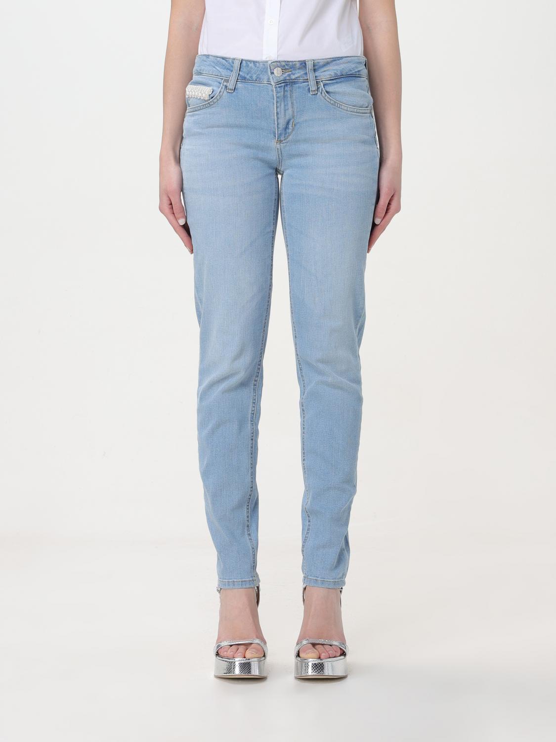Blue Cotton Straight-Leg Jeans