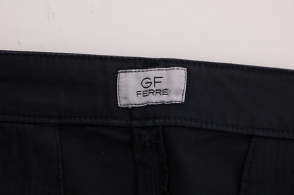 Blue Cotton Stretch Chinos Pants-GF Ferre-LabelTerrace.com