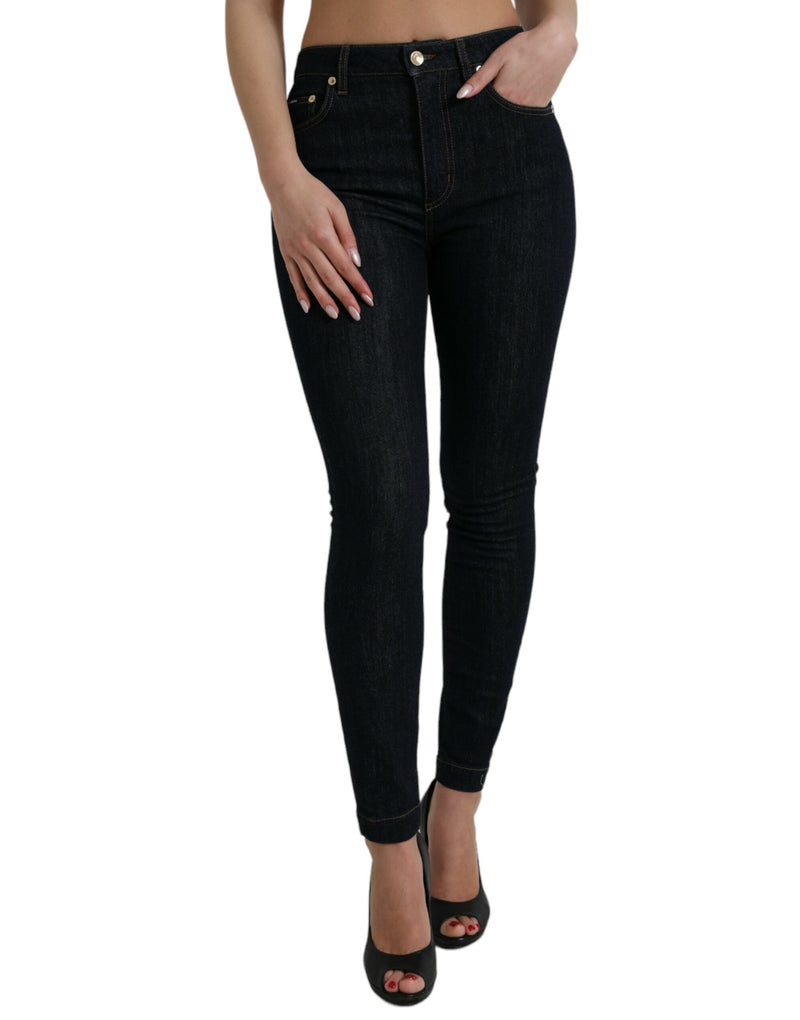 Blue Cotton Stretch Denim Skinny Jeans-Dolce & Gabbana-LabelTerrace.com
