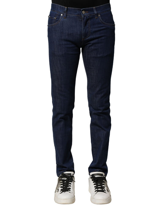 Blue Cotton Stretch Skinny Men Denim Jeans-Dolce & Gabbana-LabelTerrace.com