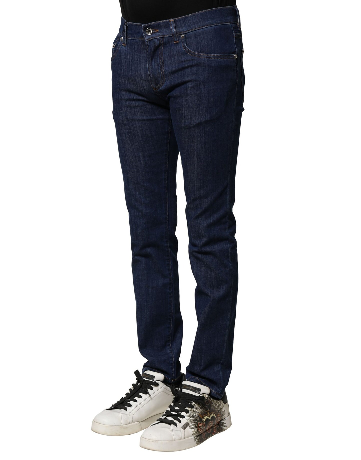 Blue Cotton Stretch Skinny Men Denim Jeans-Dolce & Gabbana-LabelTerrace.com