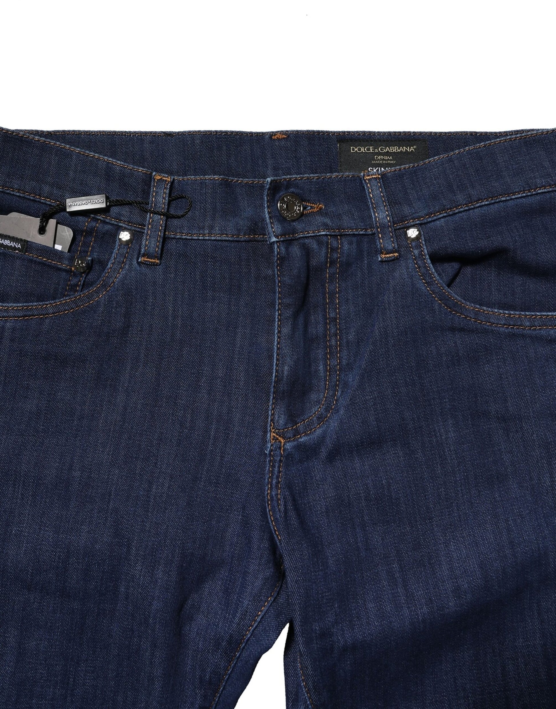 Blue Cotton Stretch Skinny Men Denim Jeans-Dolce & Gabbana-LabelTerrace.com