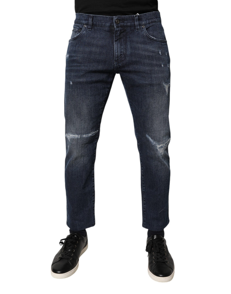 Blue Cotton Stretch Skinny Men Denim Jeans-Dolce & Gabbana-LabelTerrace.com