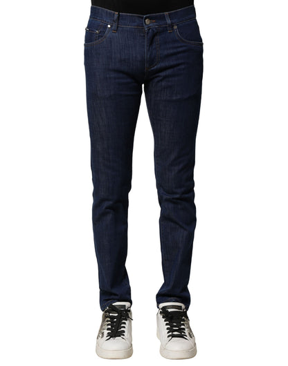 Blue Cotton Stretch Skinny Men Denim Jeans-Dolce & Gabbana-LabelTerrace.com