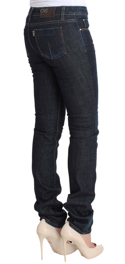Blue Cotton Stretch Slim Fit Jeans