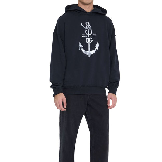 Blue Cotton Sweatshirt-Dolce & Gabbana-LabelTerrace.com