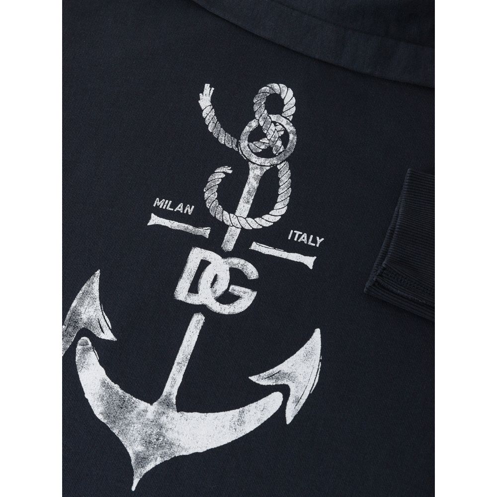 Blue Cotton Sweatshirt-Dolce & Gabbana-LabelTerrace.com