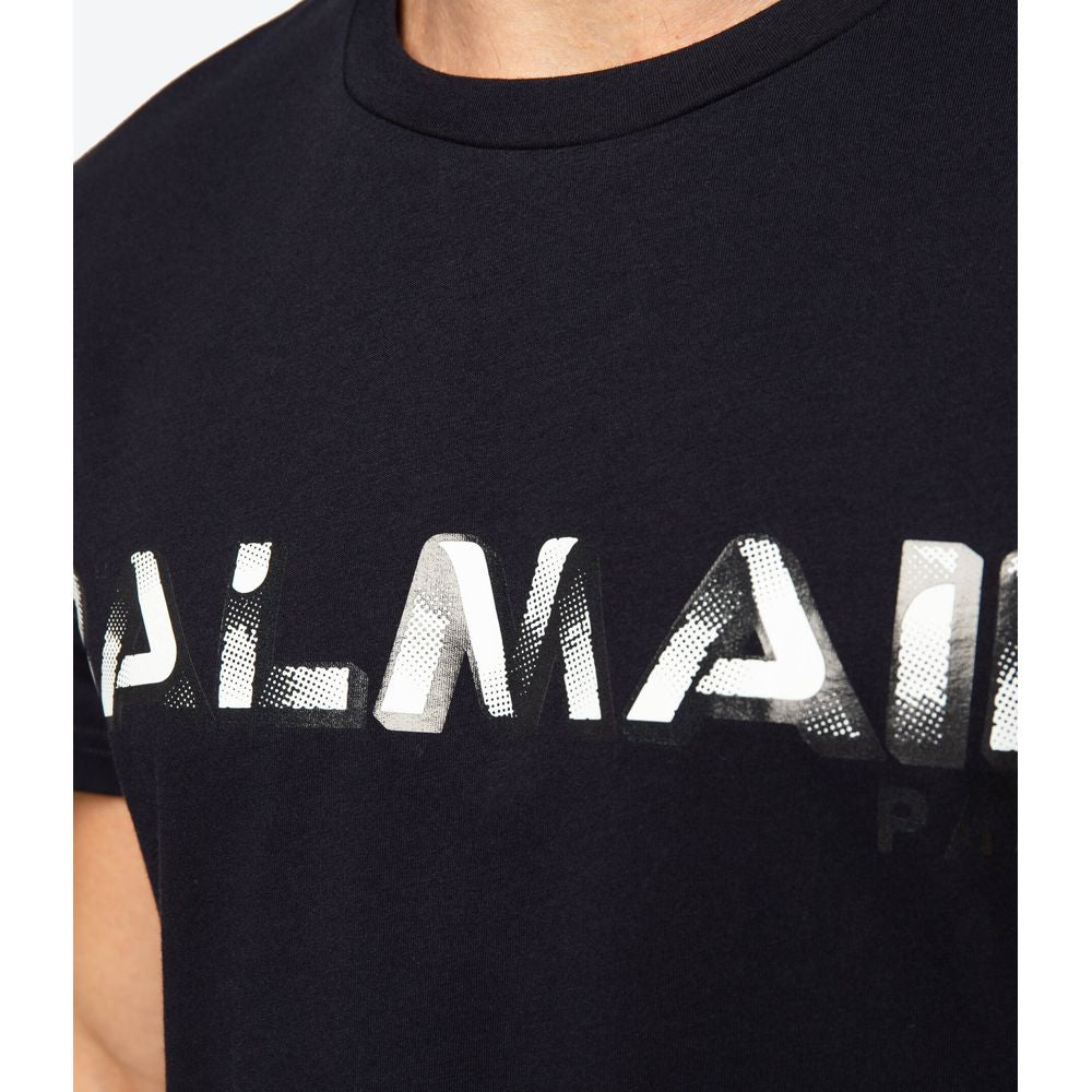 Blue Cotton T-Shirt-Balmain-LabelTerrace.com