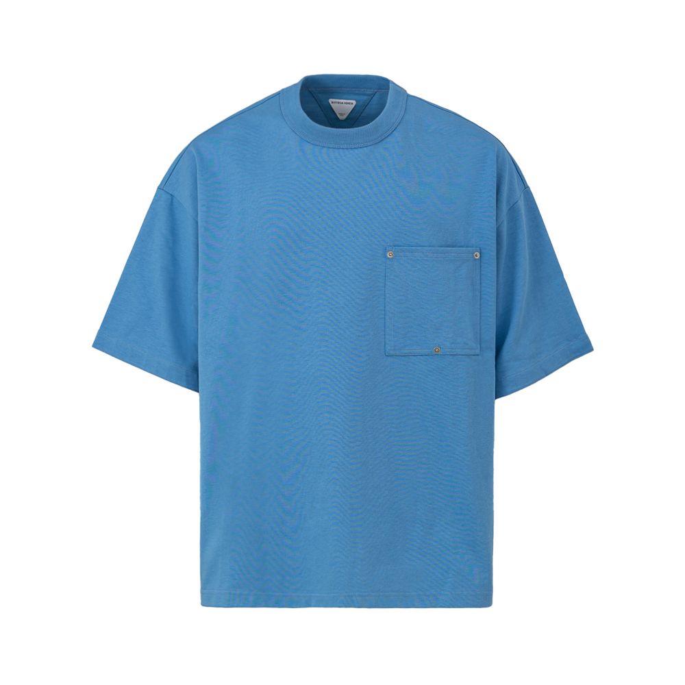 Blue Cotton T-Shirt-Bottega Veneta-LabelTerrace.com
