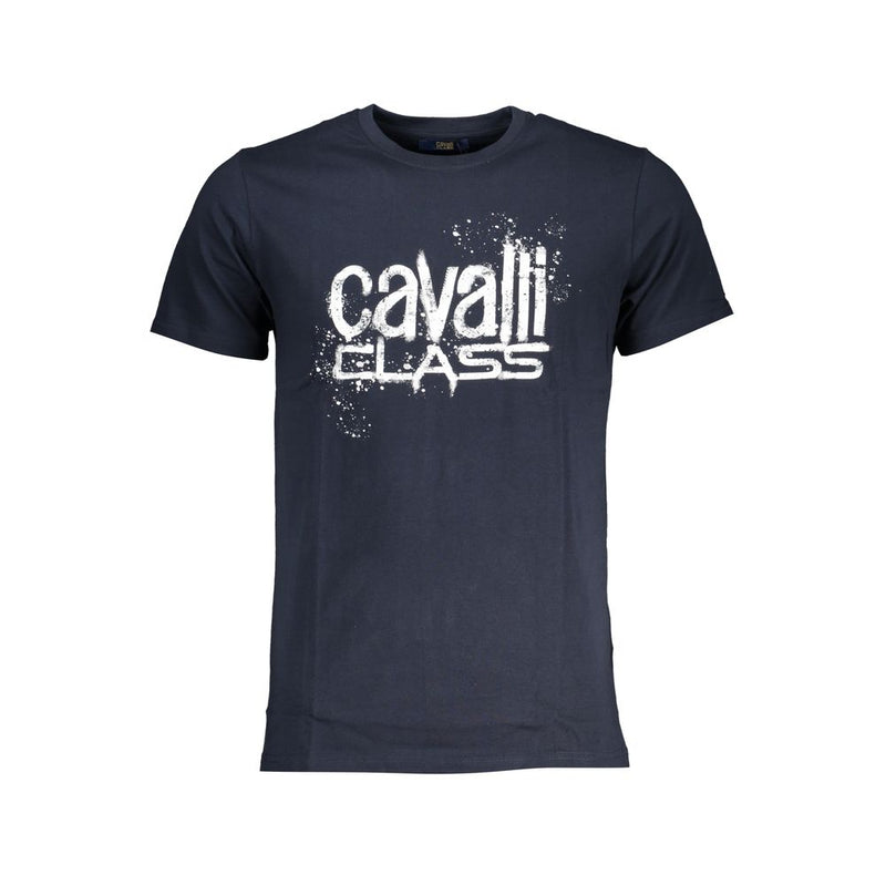 Blue Cotton T-Shirt-Cavalli Class-LabelTerrace.com