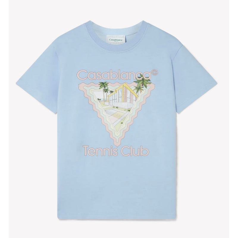 Blue Cotton T-Shirt-Casablanca-LabelTerrace.com