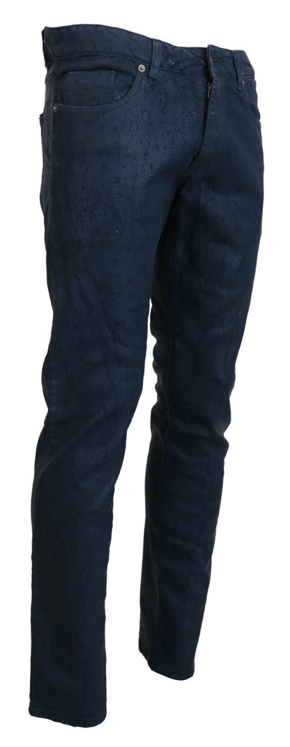 Blue Cotton Tapered Slim Fit Men Casual Denim Jeans-Exte-LabelTerrace.com